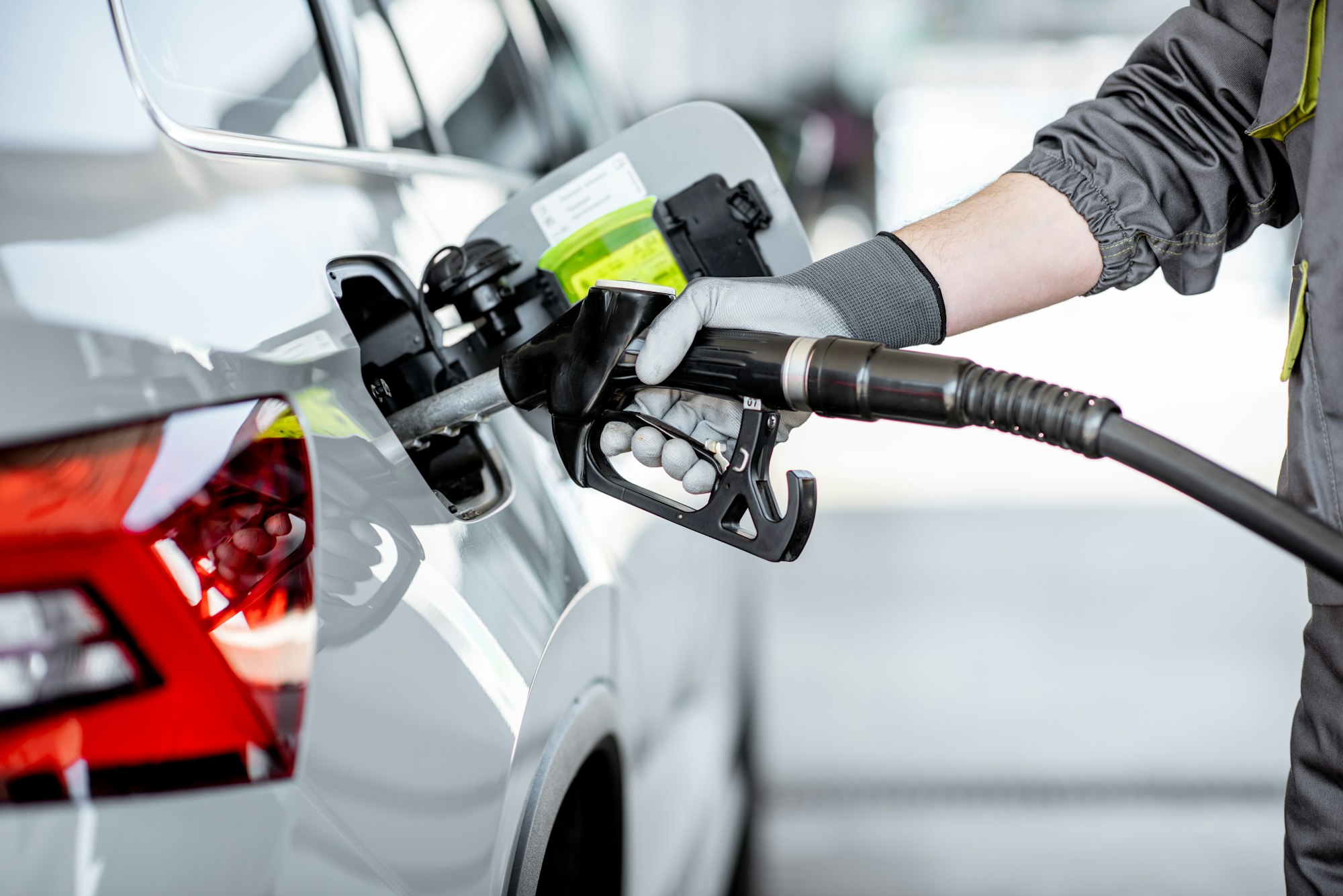 Refueling car with gasoline